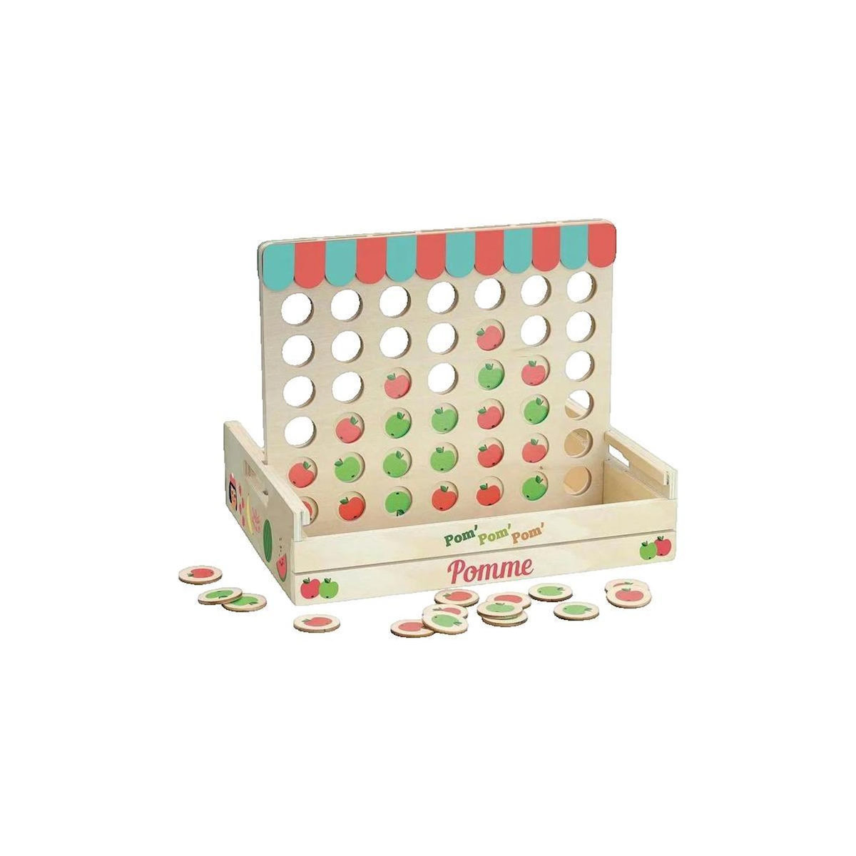 Vilac Jeu de société Vila Pom Pom Pom Pomme en bois coloré