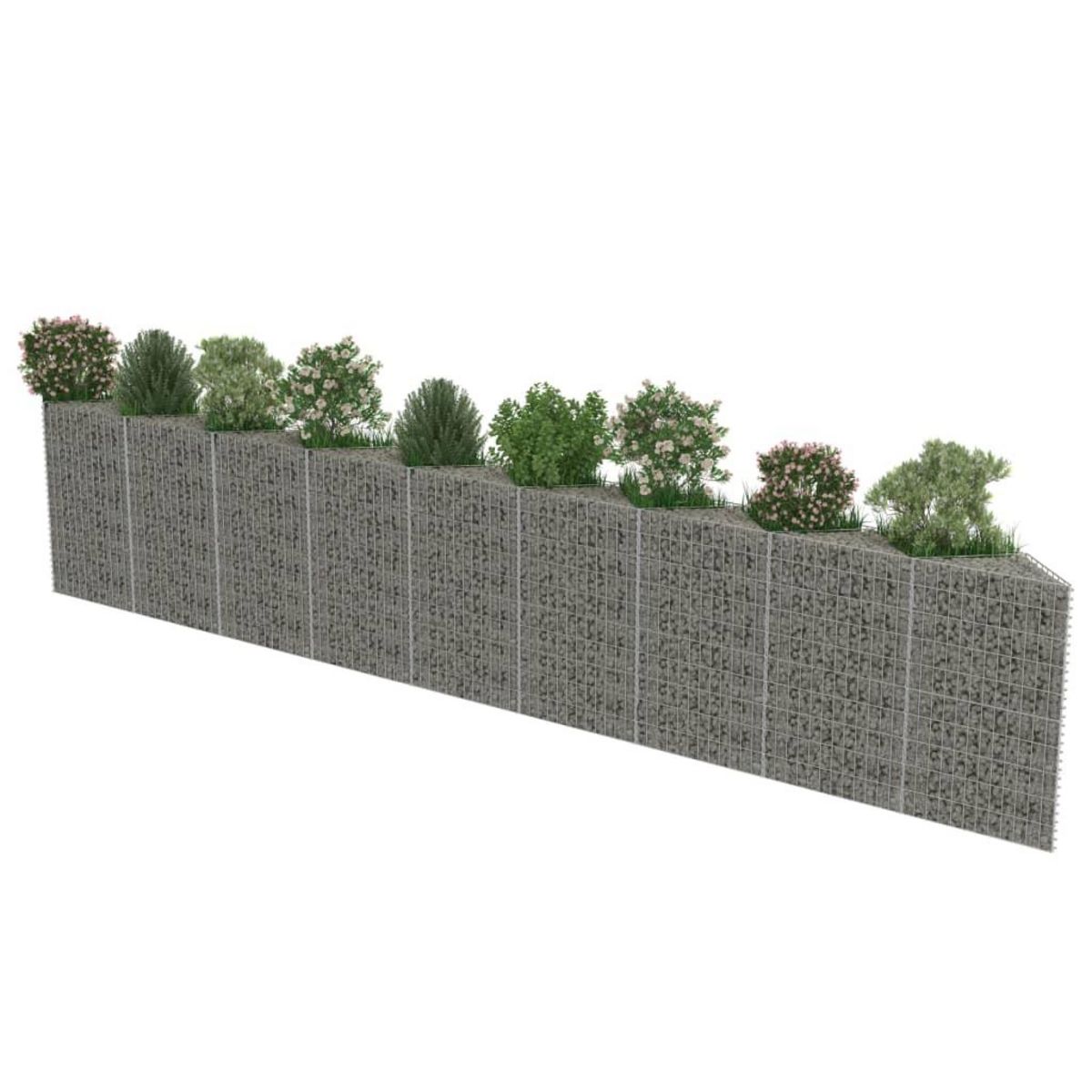 VIDAXL Mur de gabion Acier galvanise 630x30x100 cm