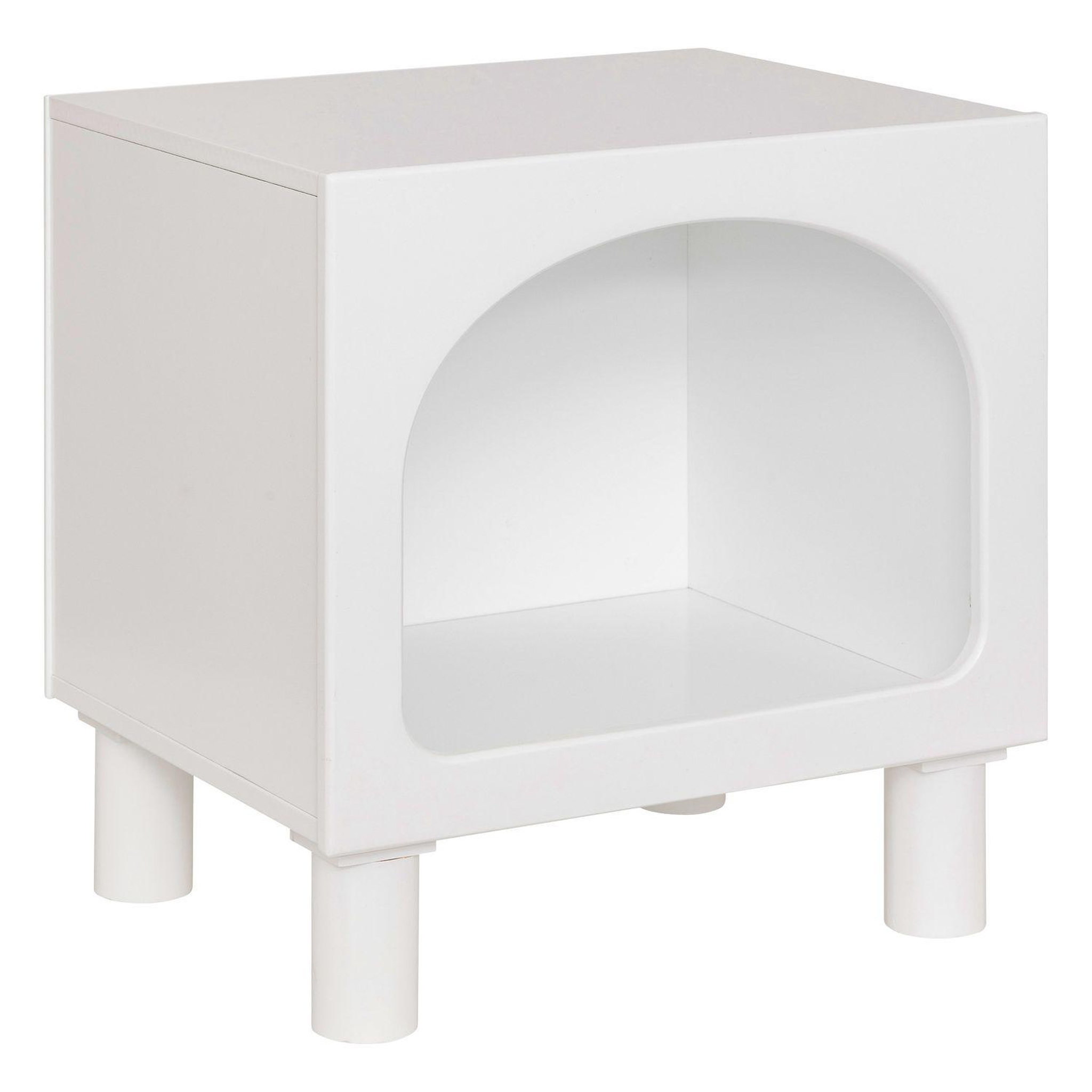 ATMOSPHERA Table de chevet 1 niche en bois tara - blanc