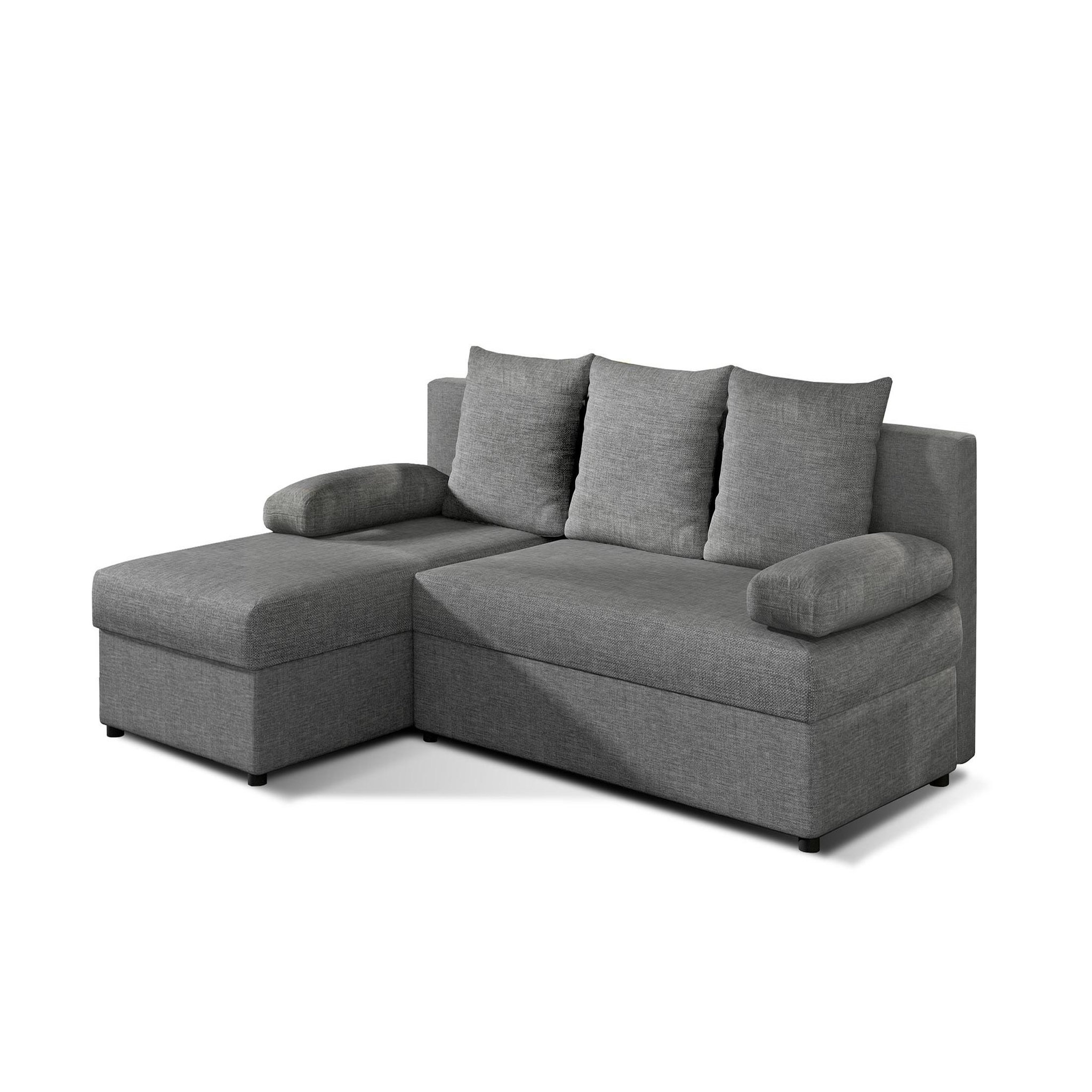 Voir la diapositive 4 : BEST MOBILIER Numancia - canapé d'angle réversible 4 places - convertible avec coffre - en tissu