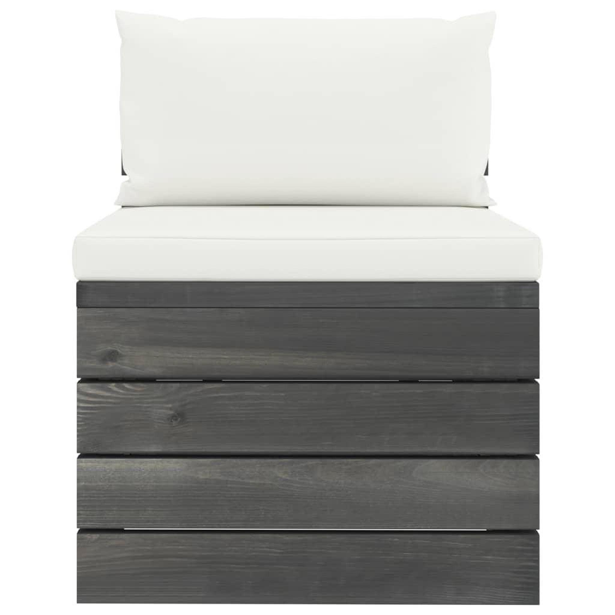 Voir la diapositive 5 : VIDAXL Salon palette de jardin 6 pcs avec coussins Bois de pin massif