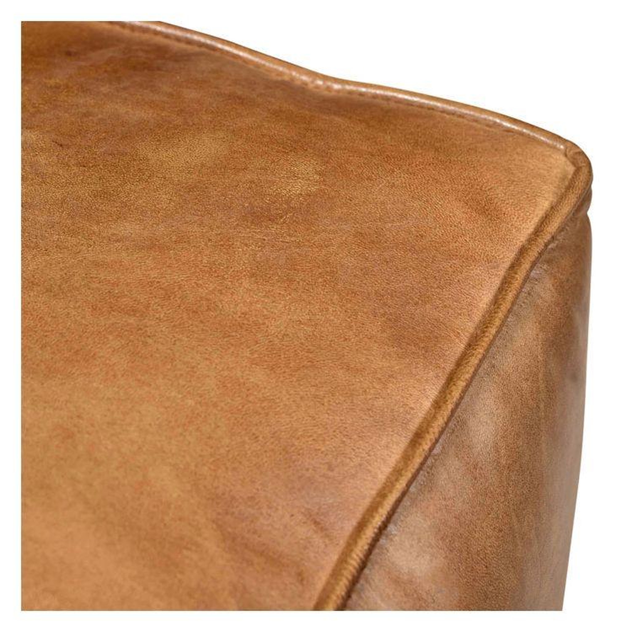 Voir la diapositive 5 : MAISON PAVANE Pouf carré en cuir marron 40 cm-arrah