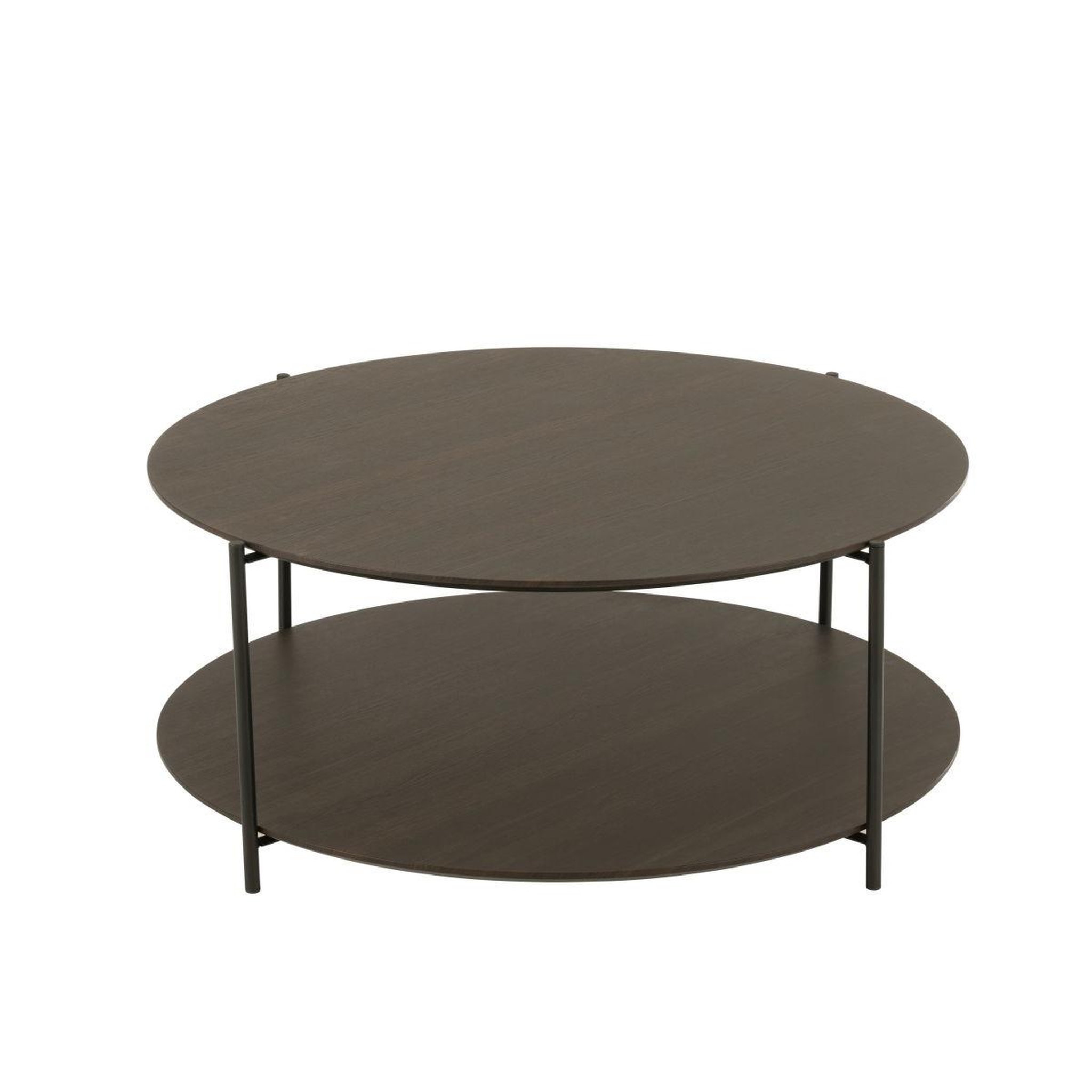Voir la diapositive 2 : J-LINE Table basse design  rodolfo  93cm marron foncé
