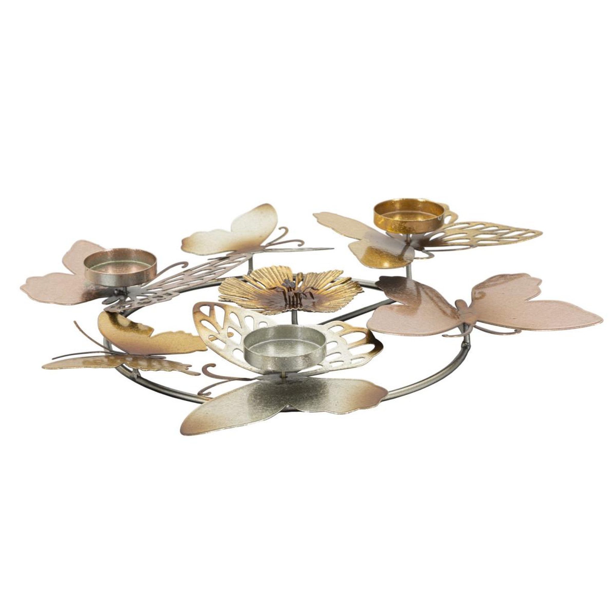 Paris Prix Bougeoir design en métal  papillons  39cm multicolore