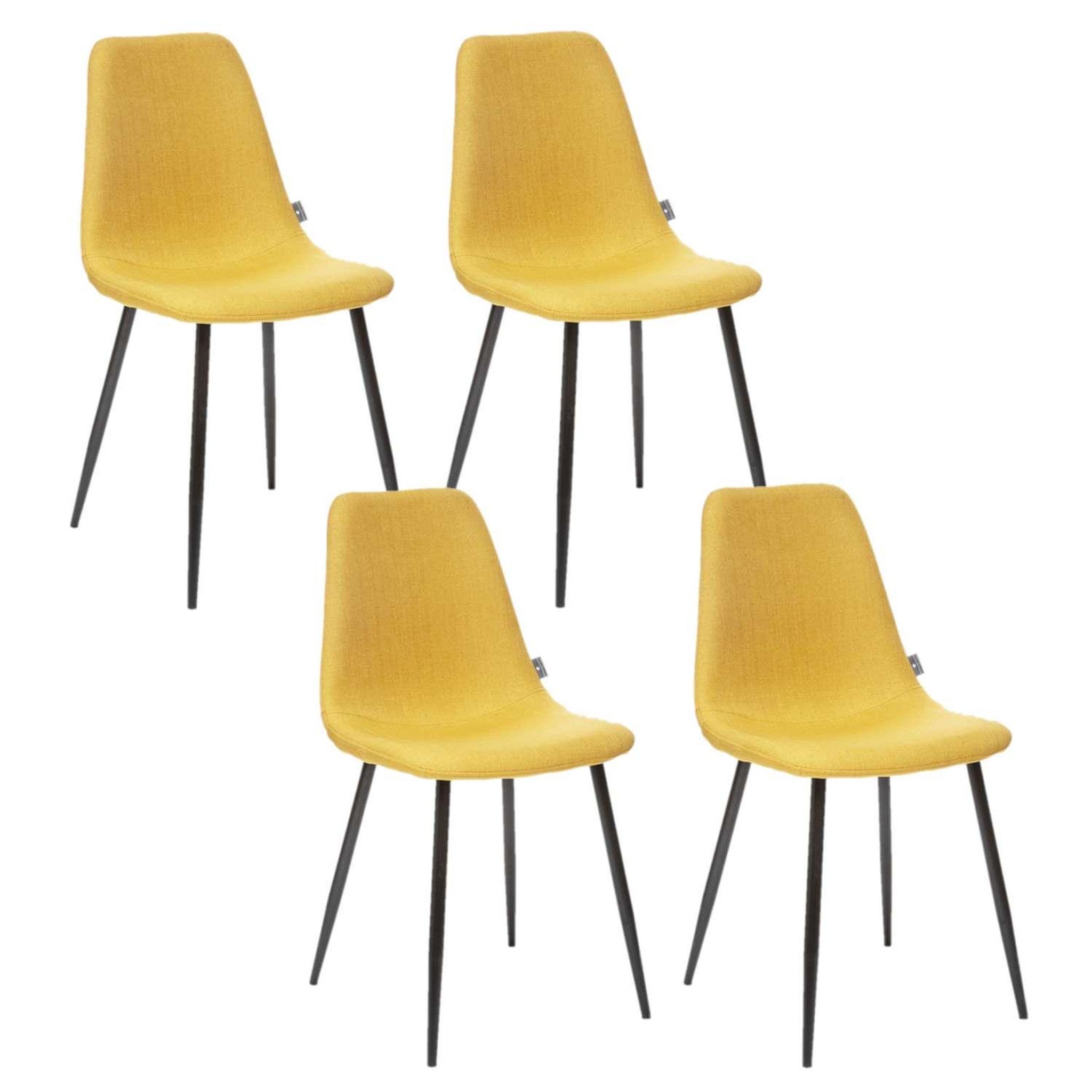 Voir la diapositive 1 : TOILINUX Lot de 4 chaises avec pieds en métal nokas