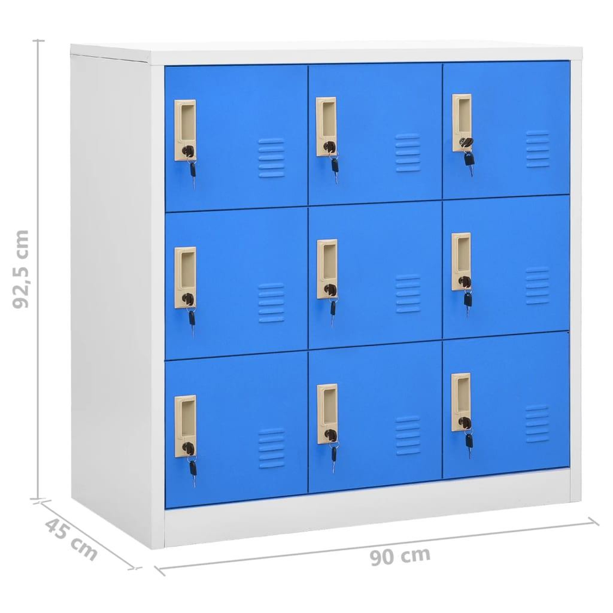 Voir la diapositive 6 : VIDAXL Armoires a casiers 5 pcs Gris clair et bleu 90x45x92,5 cm Acier