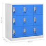 Voir la diapositive 6 : VIDAXL Armoires a casiers 5 pcs Gris clair et bleu 90x45x92,5 cm Acier