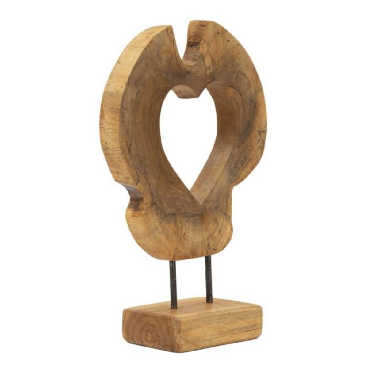Paris Prix Objet Déco Cœur en Teck  Hasi  38cm Naturel