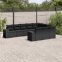 Voir la diapositive 1 : VIDAXL Salon de jardin 10 pcs avec coussins noir resine tressee
