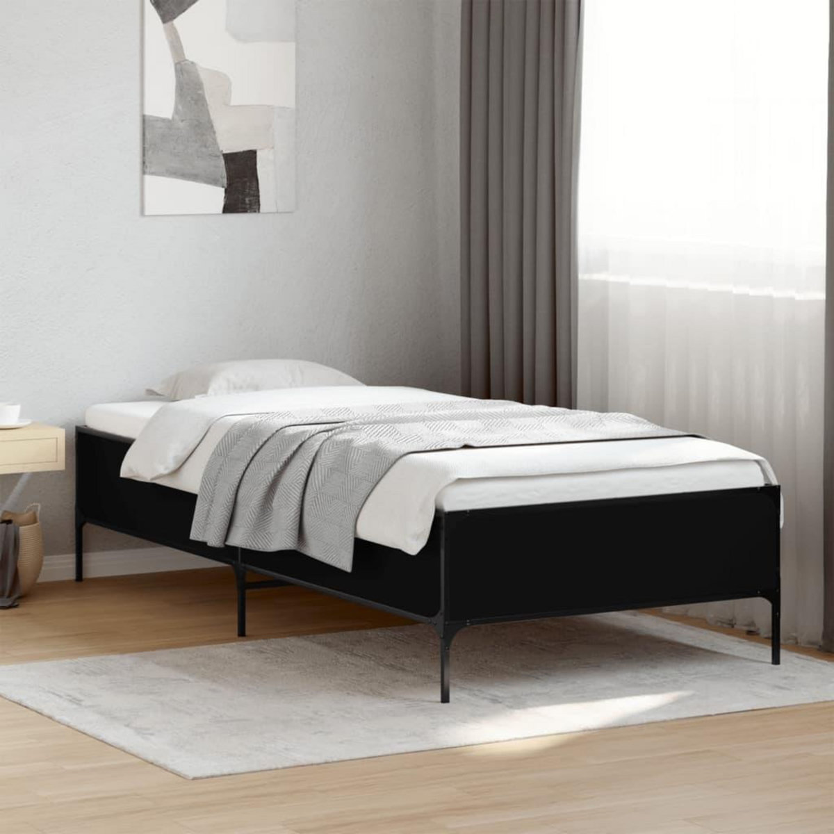 VIDAXL Cadre de lit sans matelas noir 100x200 cm