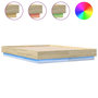 Voir la diapositive 2 : VIDAXL Cadre de lit avec LED sans matelas chene sonoma 135x190 cm
