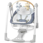INGENUITY Balancelle swing'n go, arc d'activités amovible, pliable, électrique,musiques et sons, jouets inclus, Chambray