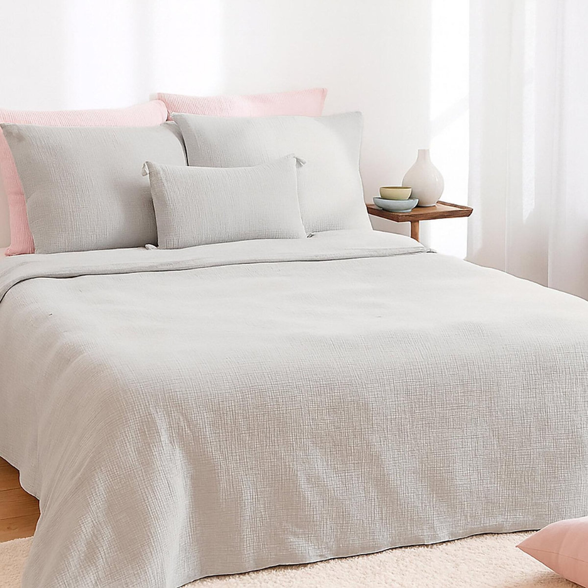 Home collection Parure housse de couette 100% gaze de coton