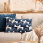Voir la diapositive 5 : ATMOSPHERA Coussin en Jacquard Chenillé  Floe  38x58cm Bleu Égéen