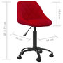 Voir la diapositive 6 : VIDAXL Chaise de bureau Rouge bordeaux Velours