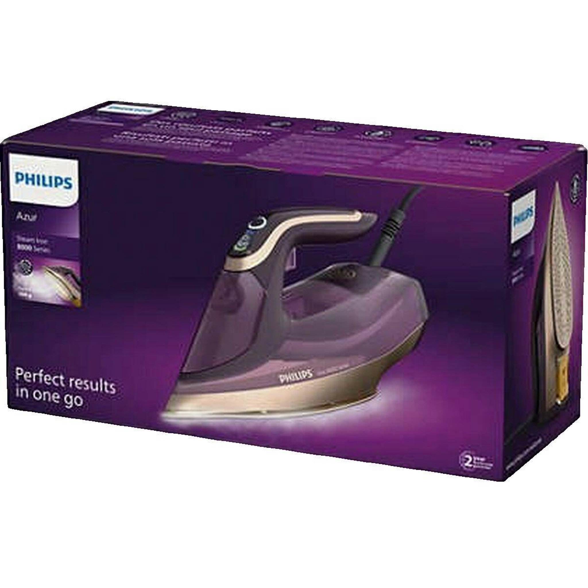 Voir la diapositive 2 : Philips Fer à vapeur Philips avec semelle SteamGlide Elite