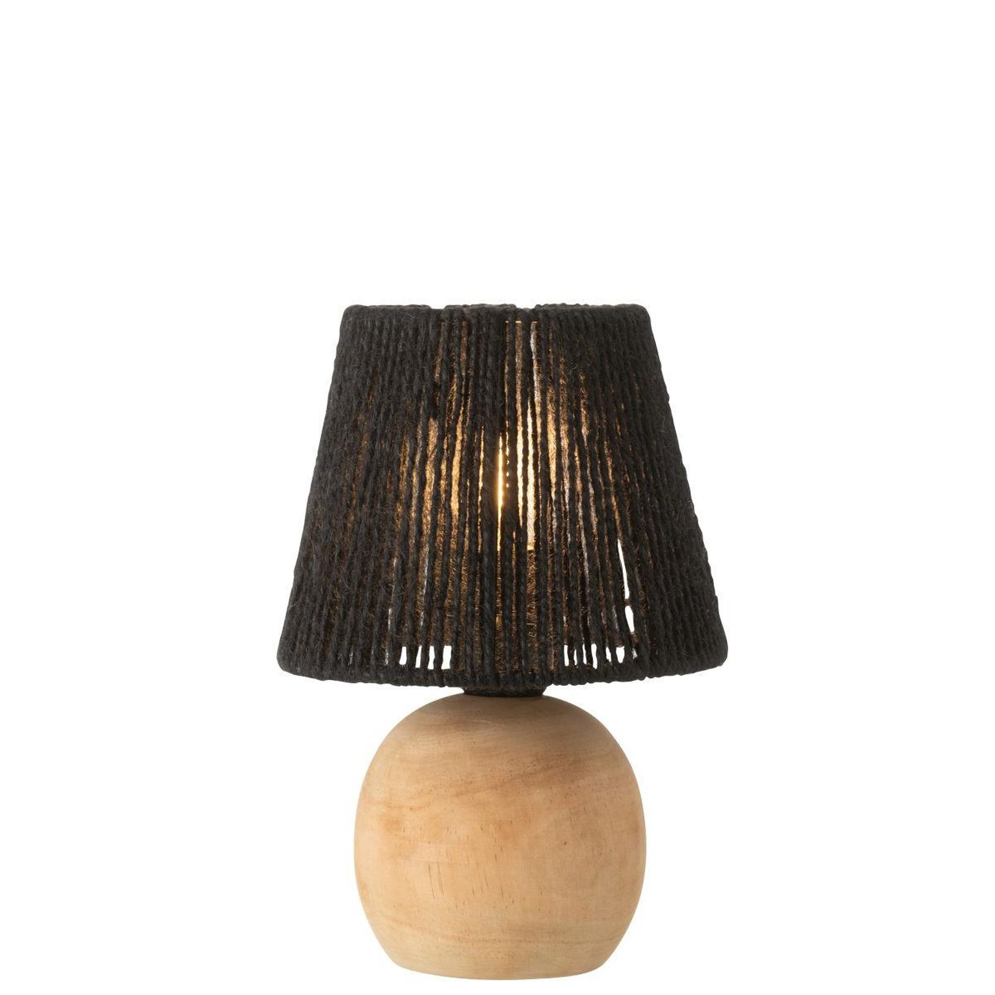 Voir la diapositive 2 : J-LINE Lampe à poser à led en bois  roslyn  23cm noir
