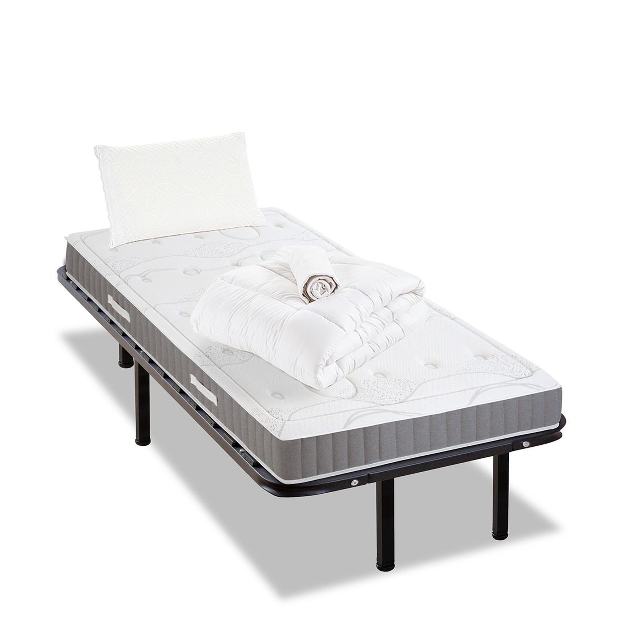 Voir la diapositive 6 : OLYMPE LITERIE Olympe literie | pack prêt à dormir intuition | matelas mémoire de forme + sommier métal + accessoires