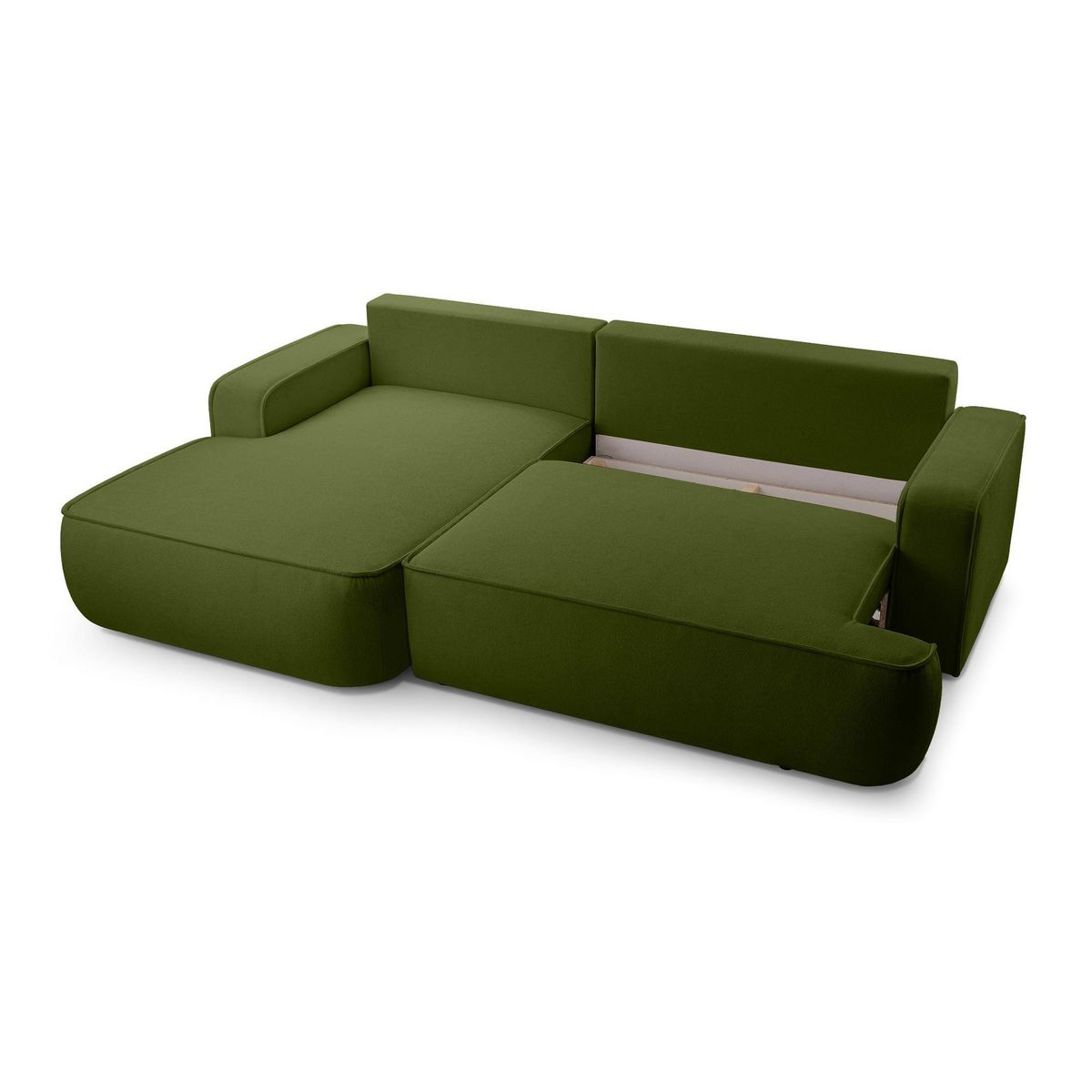 BEST MOBILIER Nessino - canapé d'angle gauche 4 places - convertible avec coffre - en tissu texturé