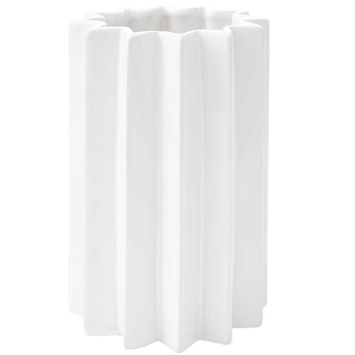 RICO DESIGN Vase en céramique soleil blanc 20 cm