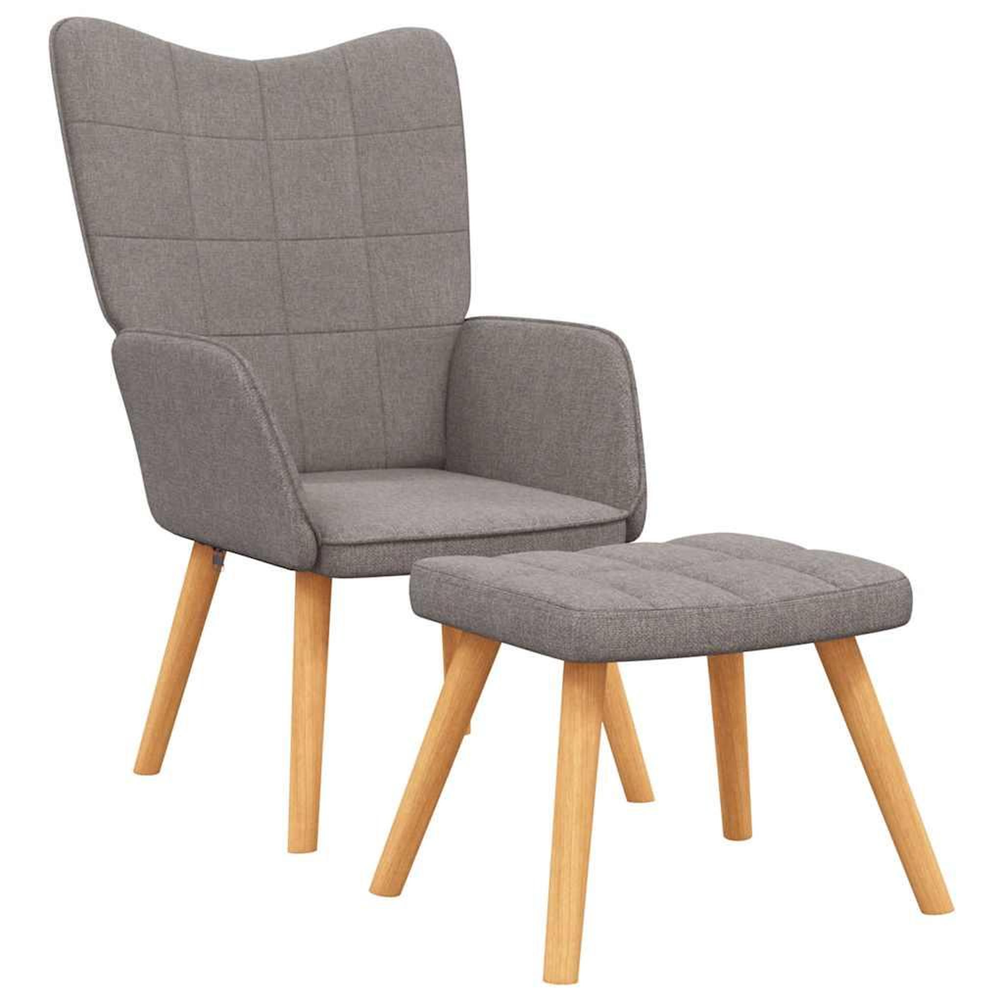 Voir la diapositive 2 : VIDAXL Chaise de relaxation avec tabouret Taupe Tissu