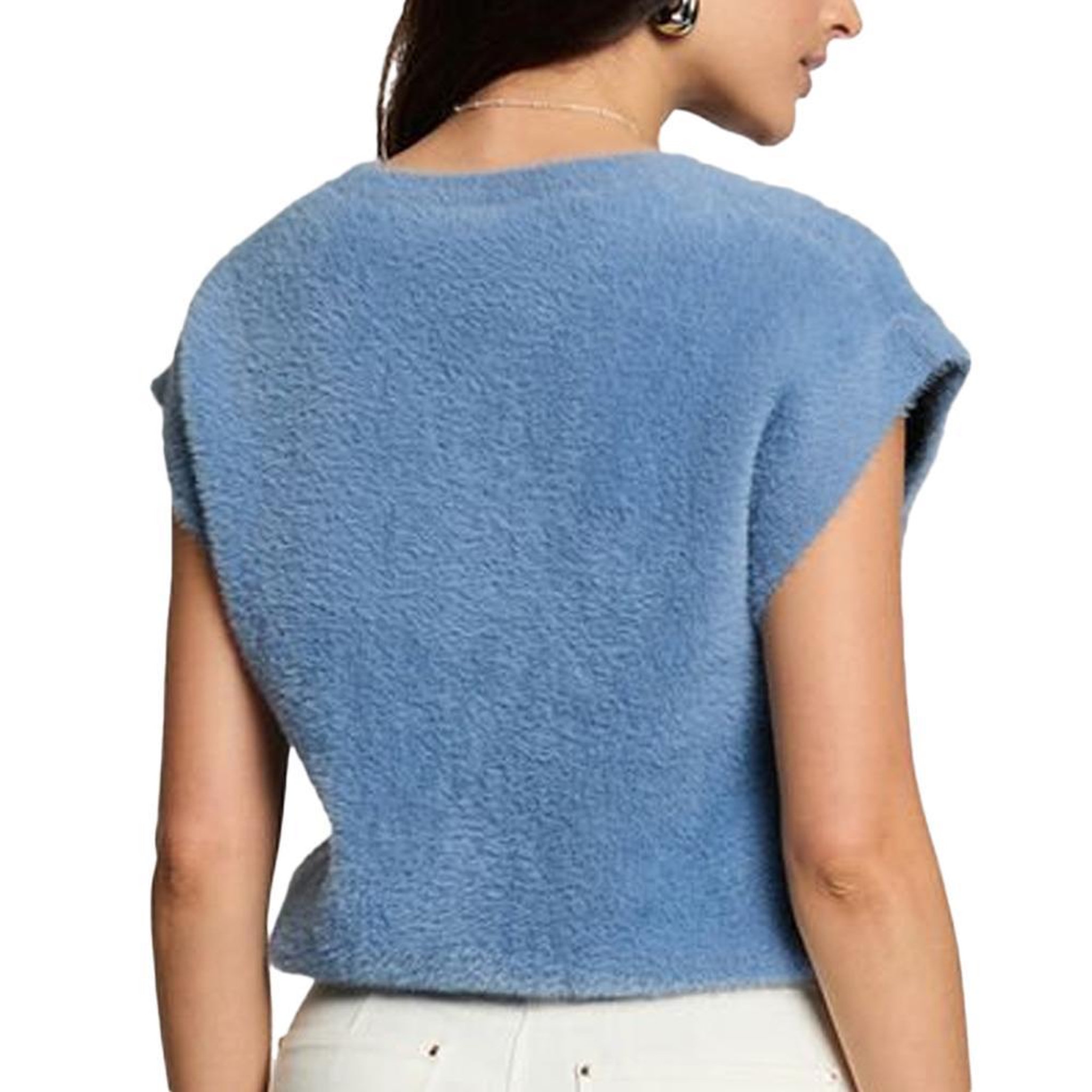 Voir la diapositive 2 : MORGAN Pull Sans Manche  Bleu Clair Femme Morgan