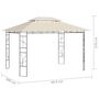 Voir la diapositive 6 : VIDAXL Belvedere 4x3x2,7 m Creme 160 g/m^2
