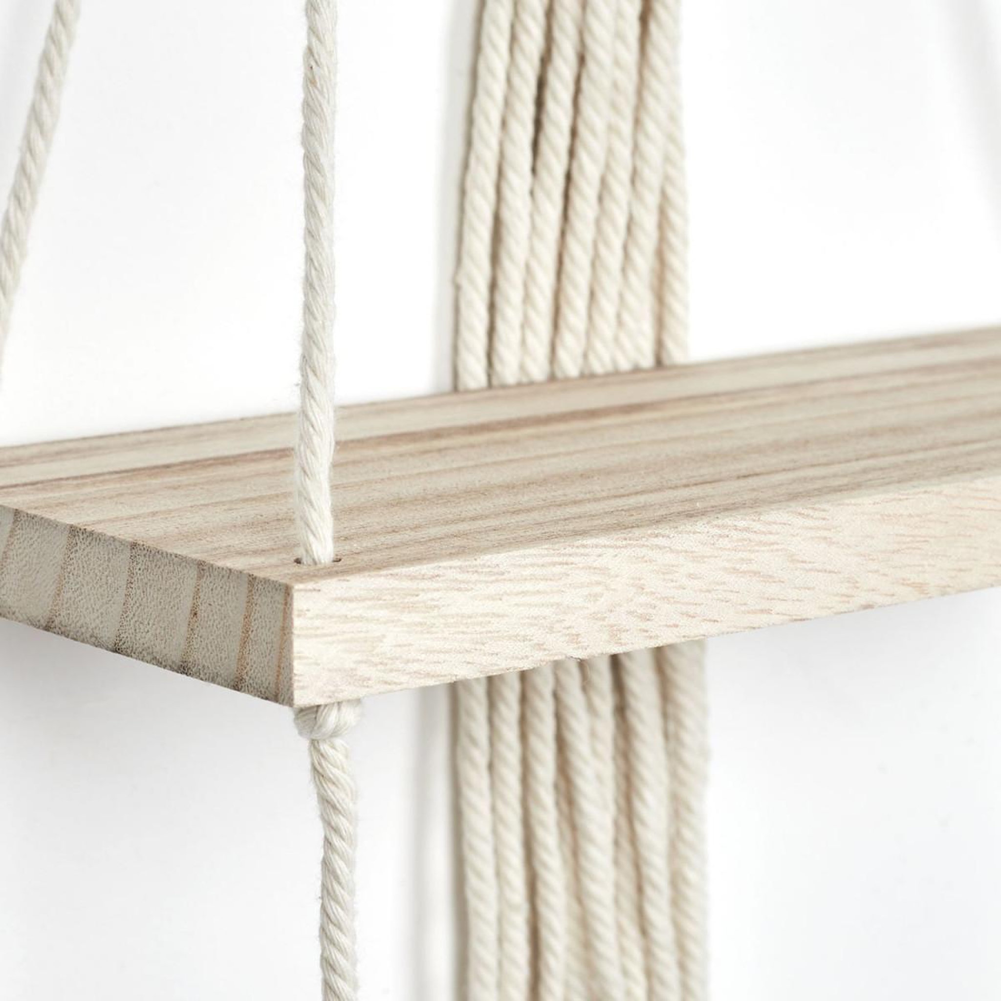 Voir la diapositive 3 : The Home Deco Factory Étagère murale déco  boho  62cm beige