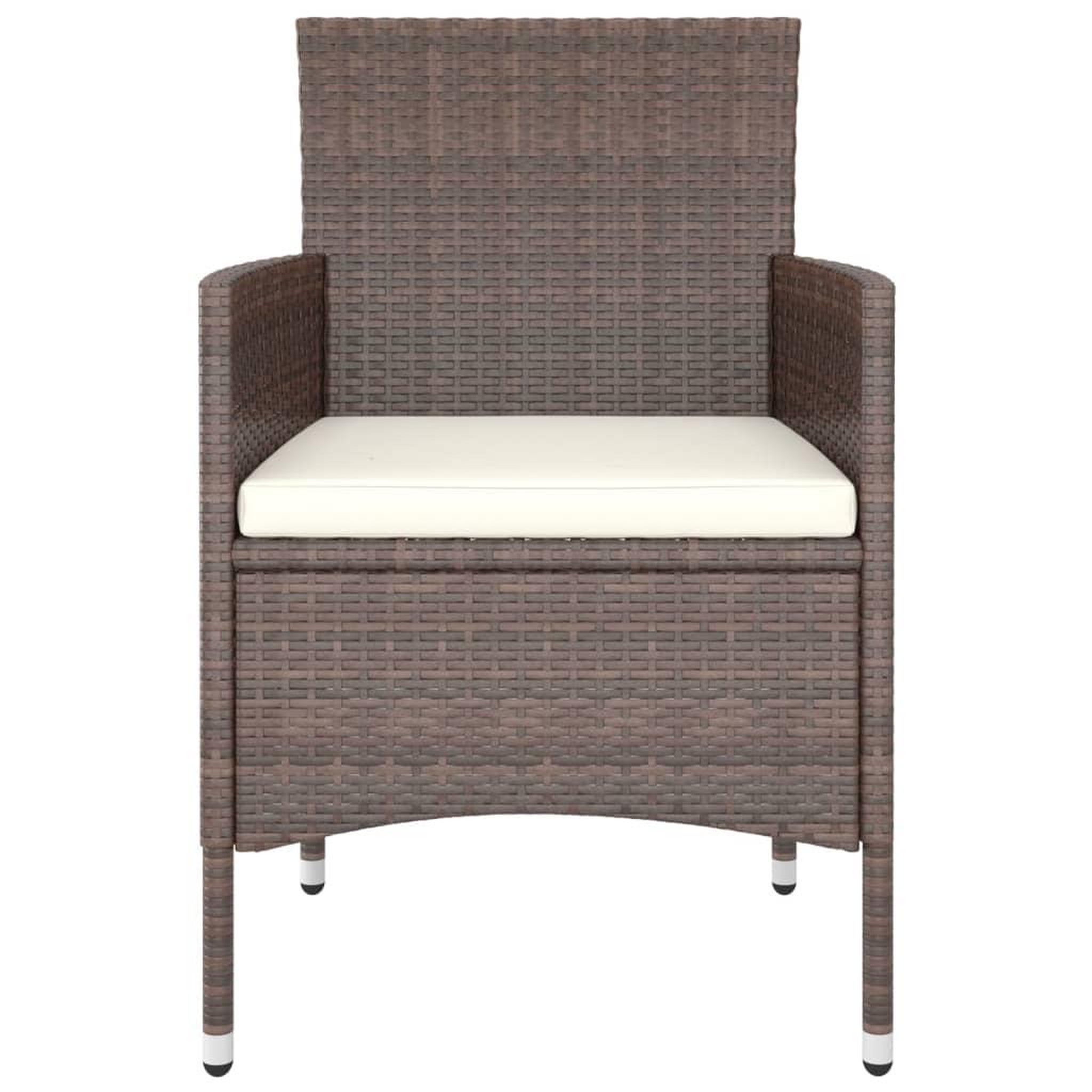 Voir la diapositive 4 : VIDAXL Jeu de chaise et tabouret de jardin 4 pcs Resine tressee Marron