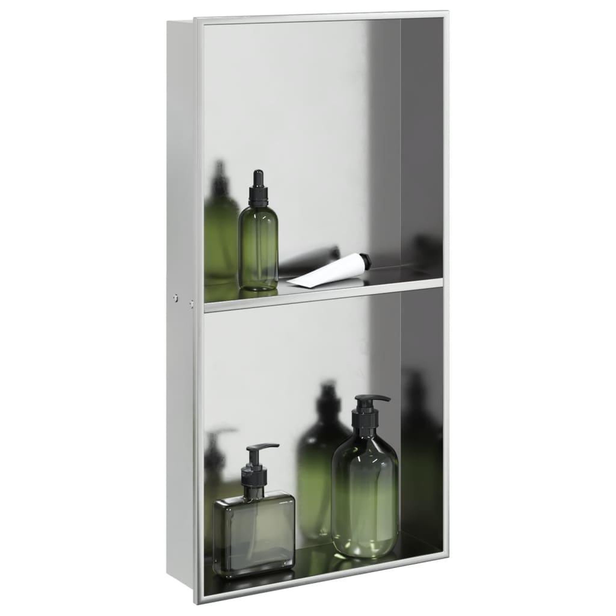 VIDAXL Niche de douche argente brosse 32x62x9 cm acier inoxydable