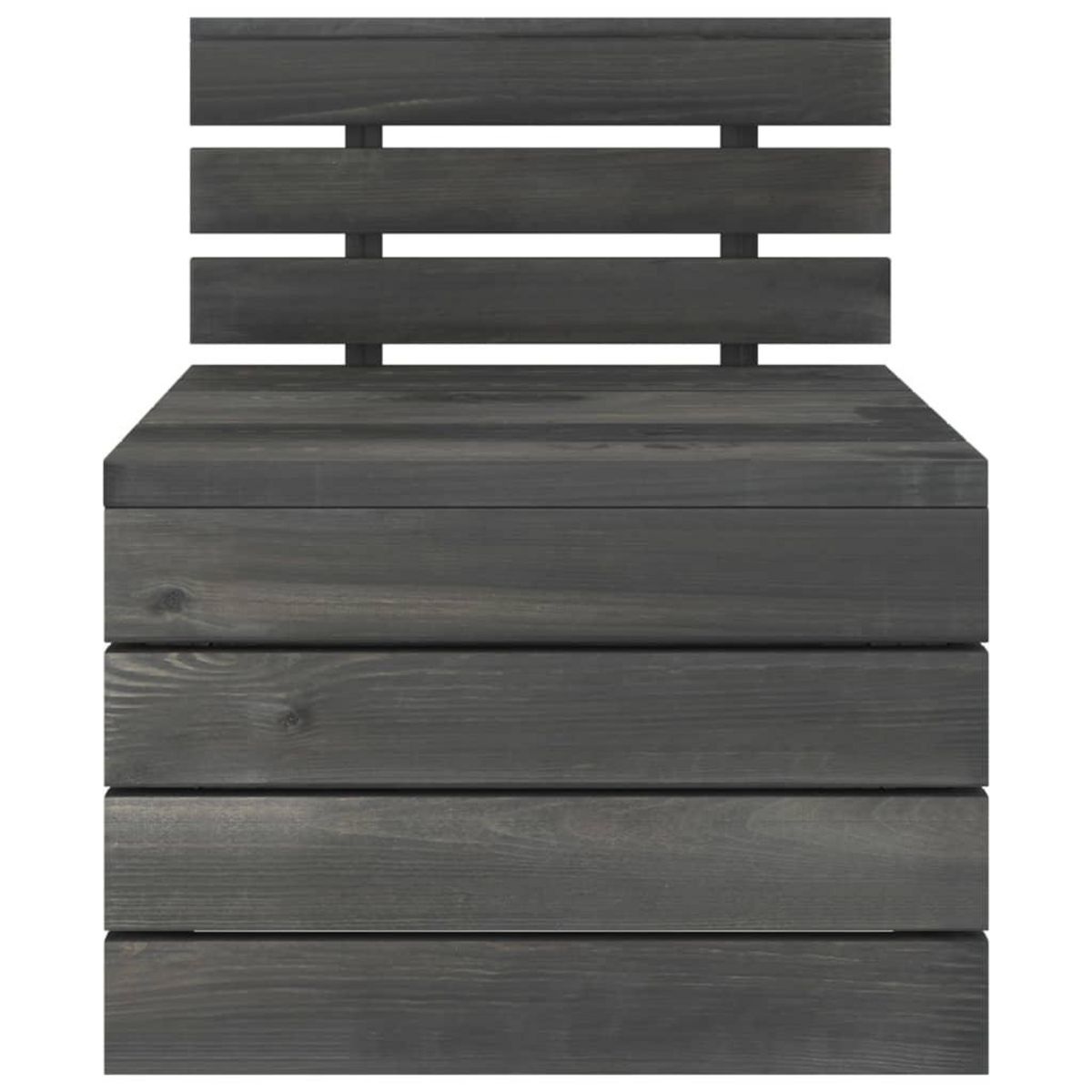 VIDAXL Salon palette de jardin 5 pcs Bois de pin massif Gris fonce