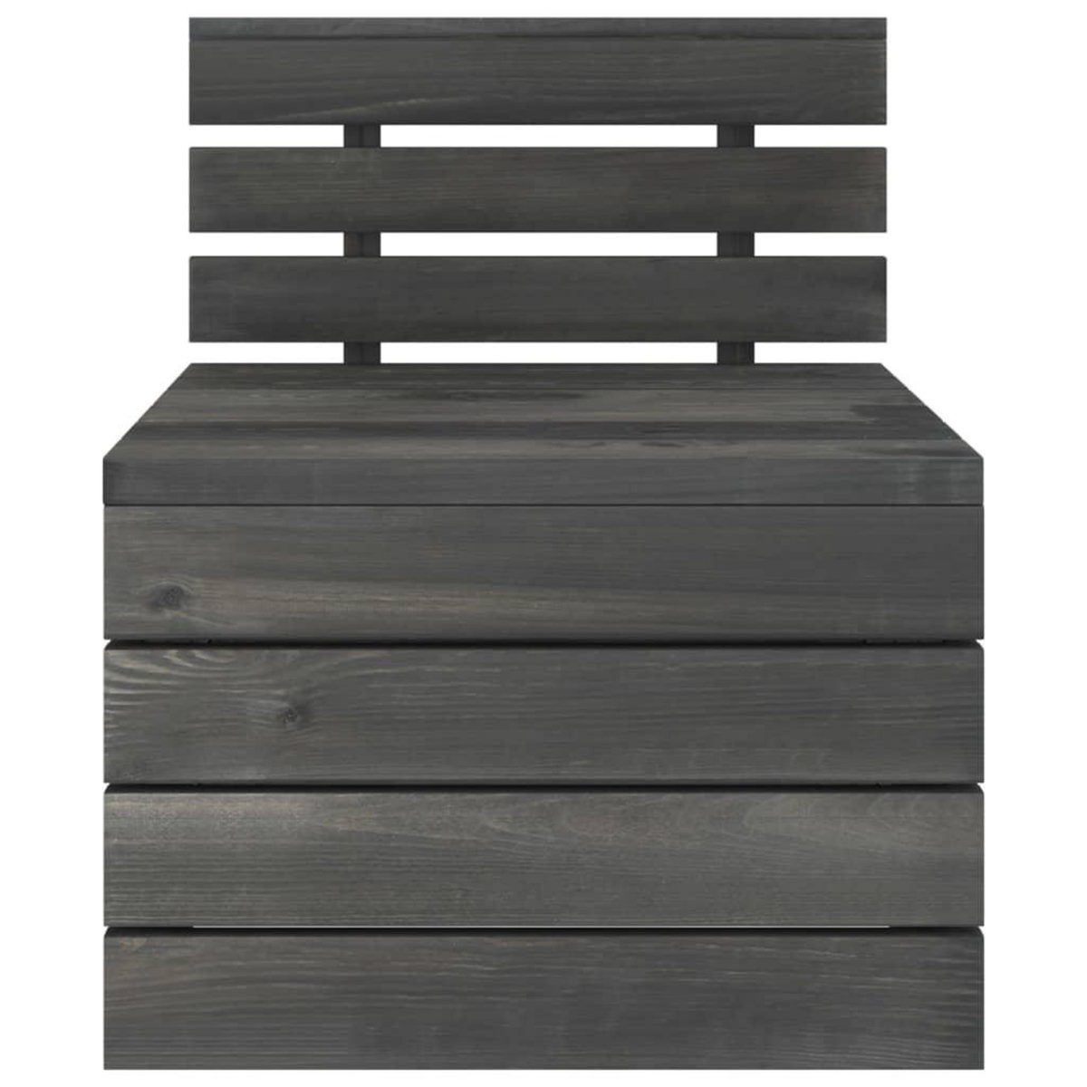 VIDAXL Salon palette de jardin 5 pcs Bois de pin massif Gris fonce