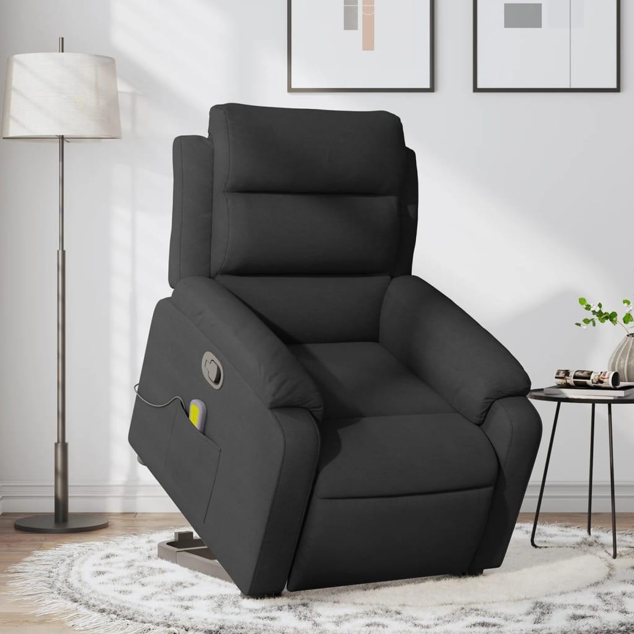 VIDAXL Fauteuil de massage inclinable Noir Tissu