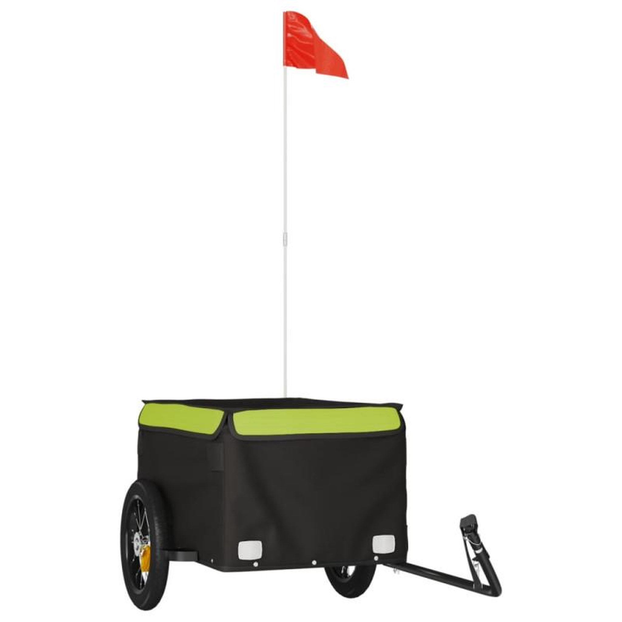 Voir la diapositive 2 : VIDAXL Remorque de vélo noir et vert 30 kg fer