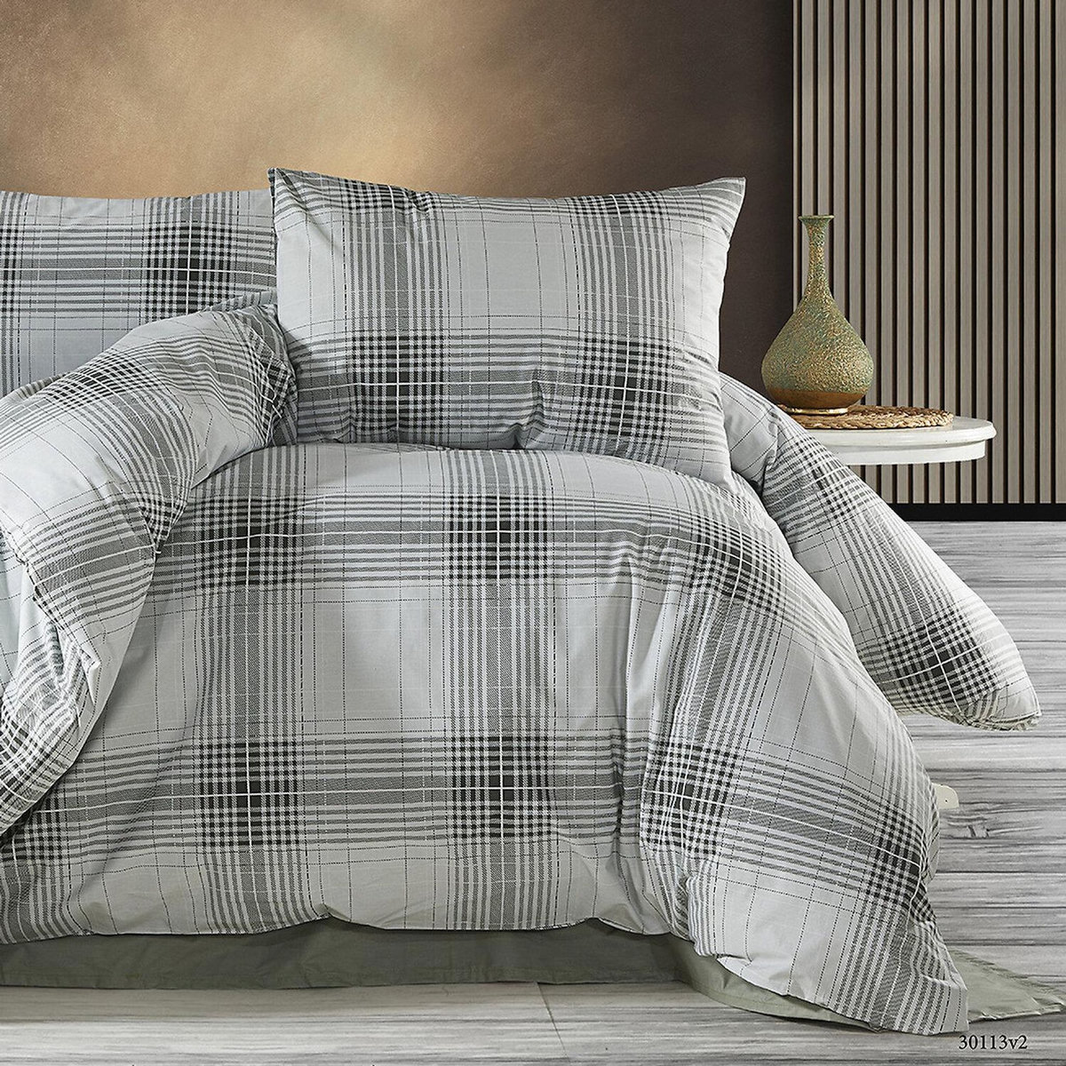 Home collection Parure housse de couette 100% coton 57 fils imprimé Nimakaki