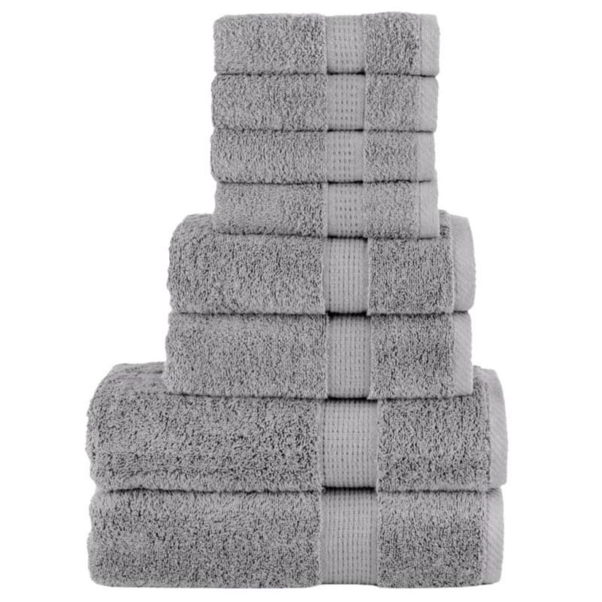 VIDAXL Ensemble de serviettes de qualité supérieure SOLUND 8 pcs gris
