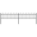 VIDAXL Cloture de jardin avec dessus en cerceau Acier 3,4 x 0,6 m Noir