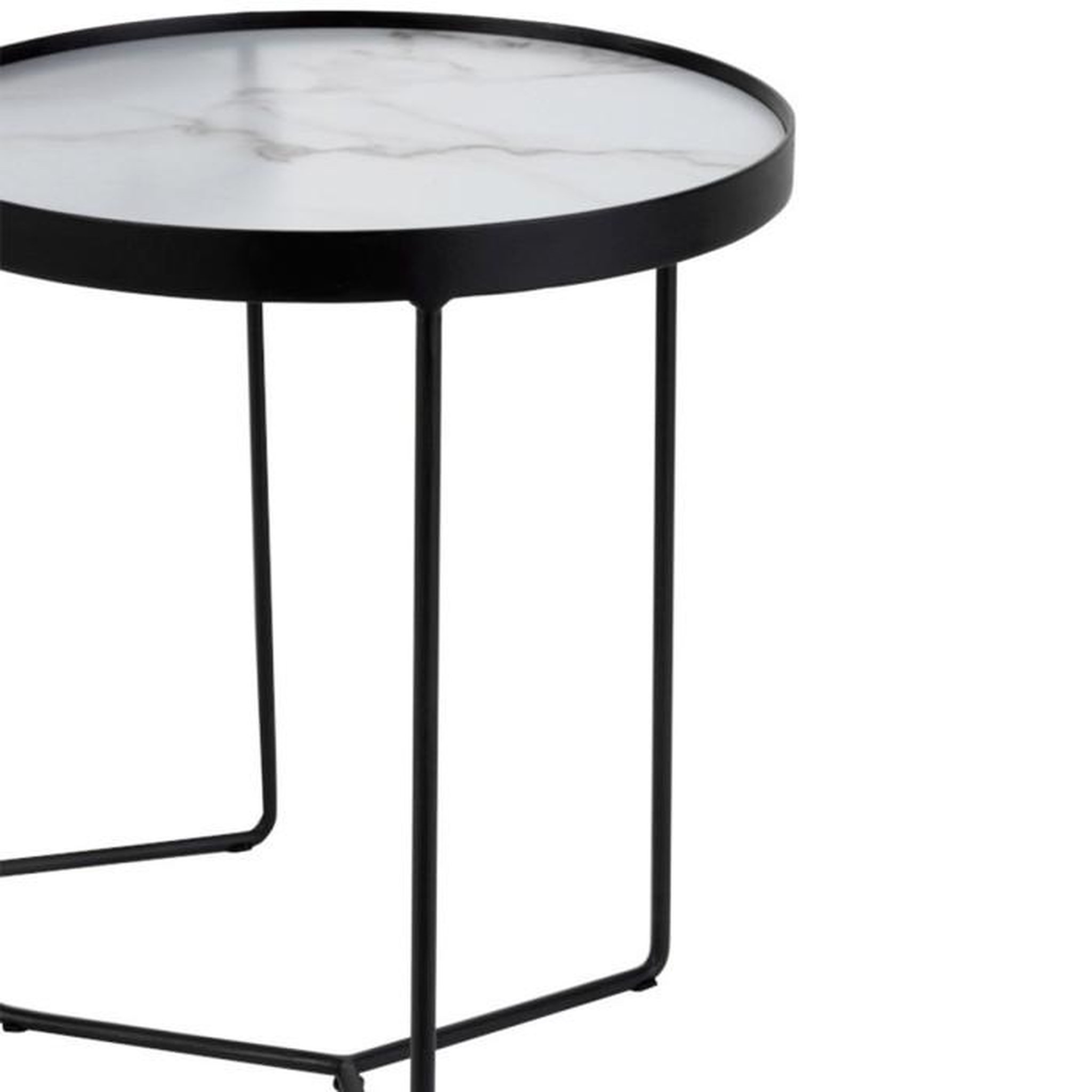 Voir la diapositive 2 : Paris Prix Lot de 2 Tables d'Appoint  Mona  55cm Noir & Blanc