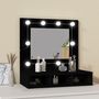 Voir la diapositive 4 : VIDAXL Armoire à miroir avec LED noir 60x31,5x62 cm