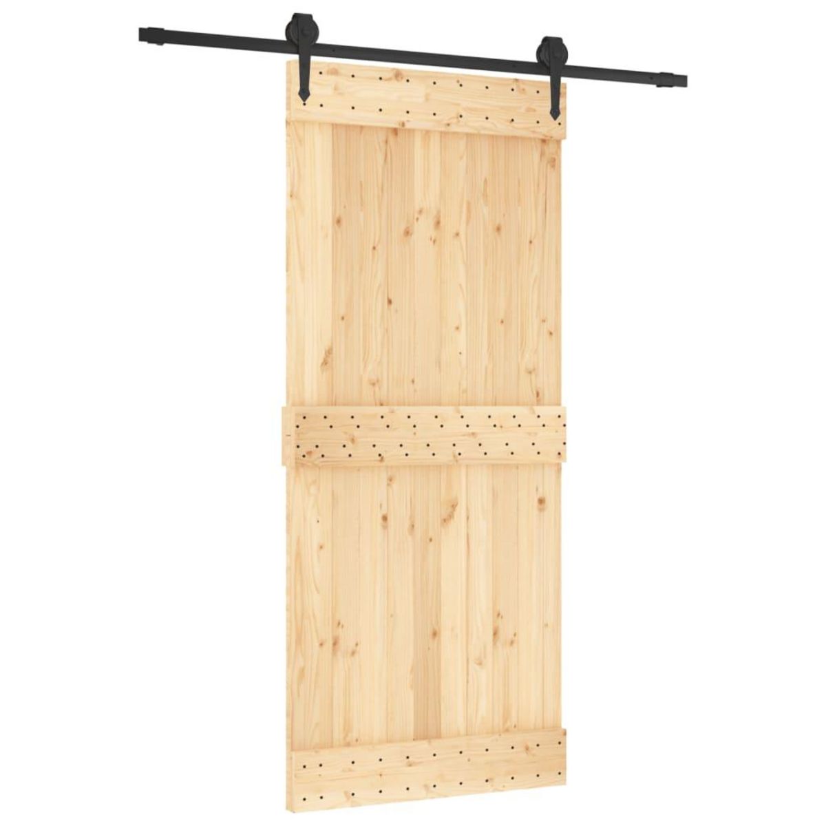 VIDAXL Porte coulissante et kit de quincaillerie 90x210 cm pin massif