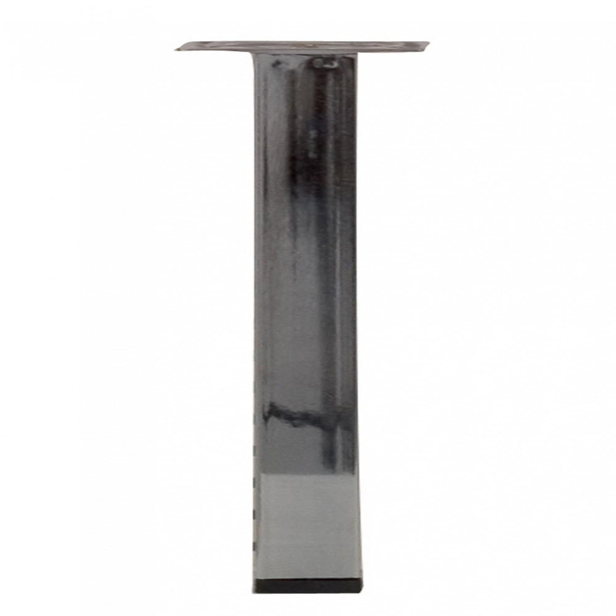 CENTRALE BRICO Pied table basse carré HETTICH fixe acier chromé gris