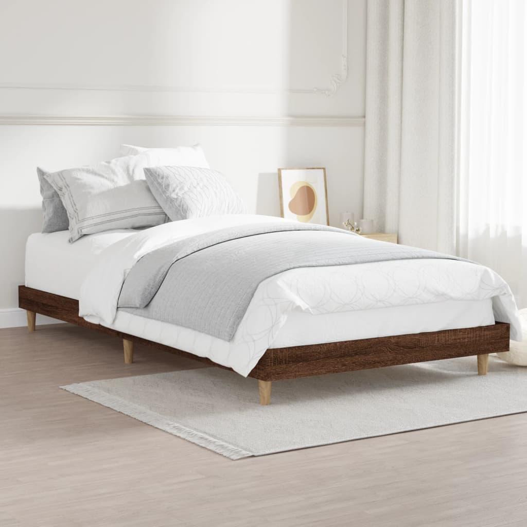 Voir la diapositive 4 : VIDAXL Cadre de lit sans matelas chene marron 100x200 cm