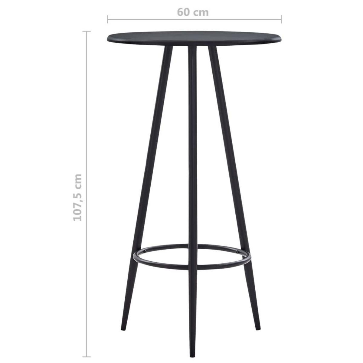 VIDAXL Table de bar Noir 60x107,5 cm MDF