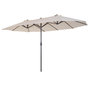 Voir la diapositive 1 : OUTSUNNY Parasol de jardin XXL parasol grande taille 4,6L x 2,7l x 2,4H m ouverture fermeture manivelle acier polyester haute densité crème