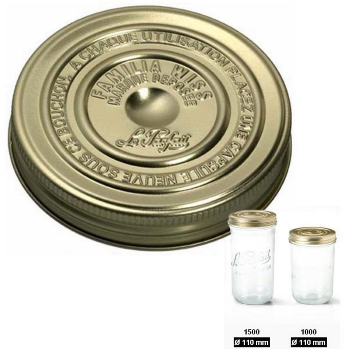 Le parfait Lot de 6 couvercles à vis 11cm - 610089