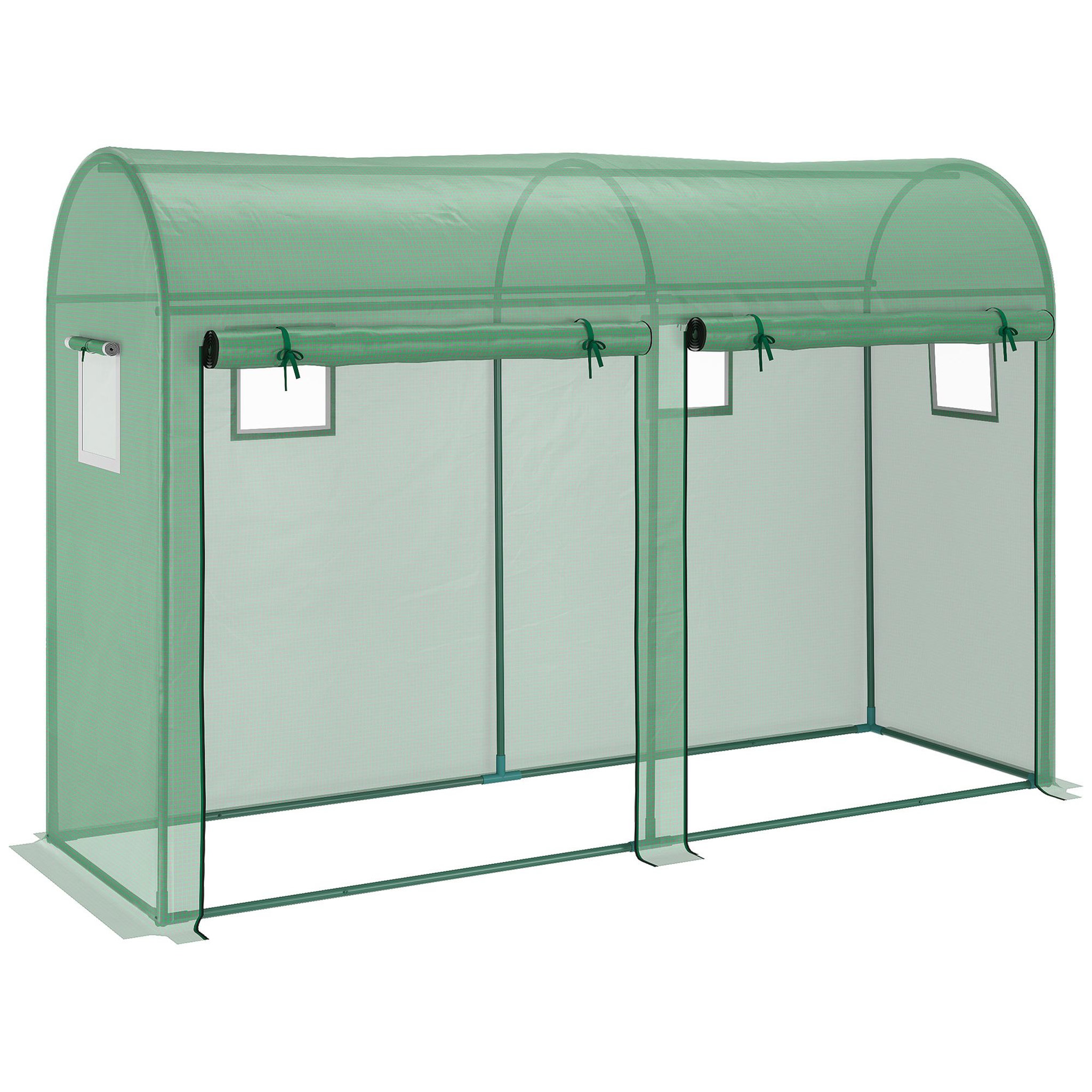 OUTSUNNY Serre de jardin serre à tomates dim. 3 x 1 x 2 m 2 portes 4 fenêtres acier pe haute densité vert
