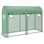 Voir la diapositive 1 : OUTSUNNY Serre de Jardin serre à tomates dim. 3L x 1l x 2H m 2 portes zippées déroulantes 4 fenêtres enroulables acier PE haute densité 140 g/m² anti-UV vert