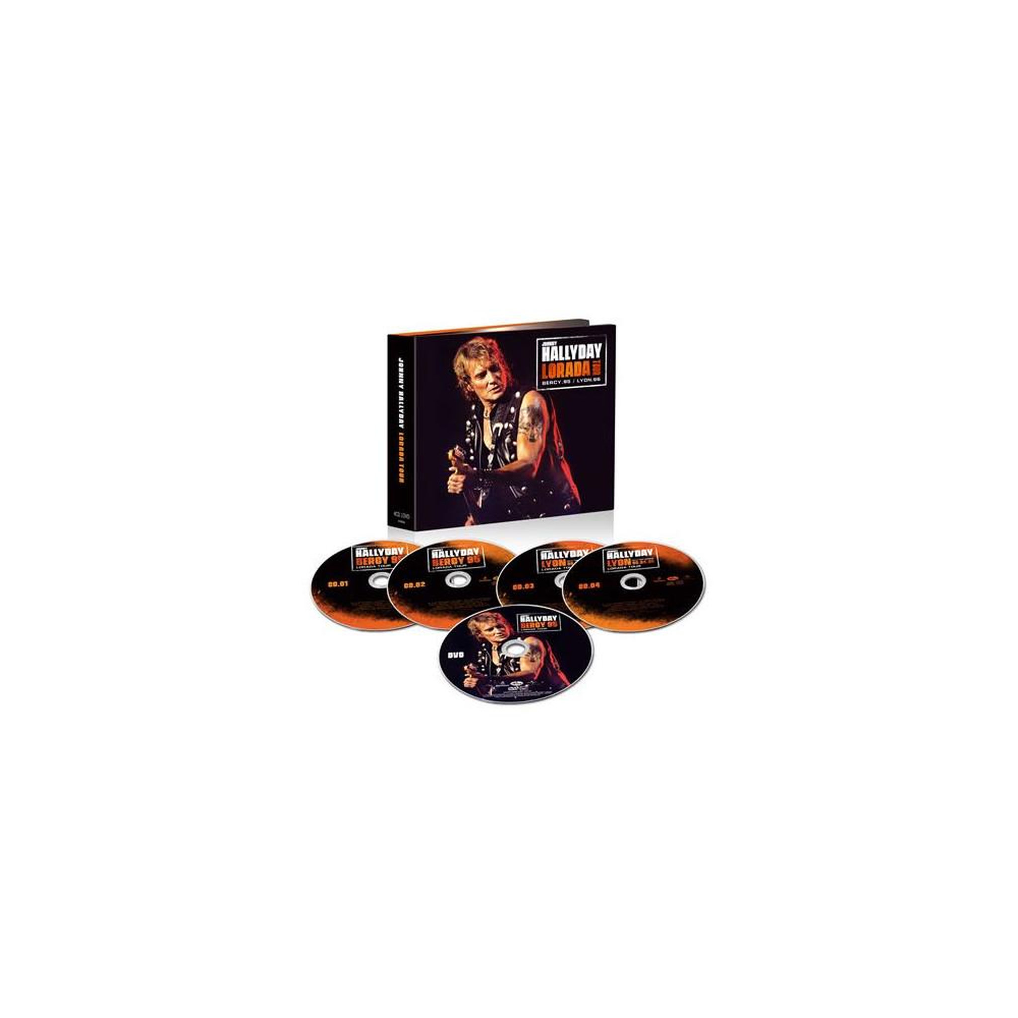 Coffret cd + dvd lorada tour johnny hallyday enregistrement live 4cd + 1dvd dolby