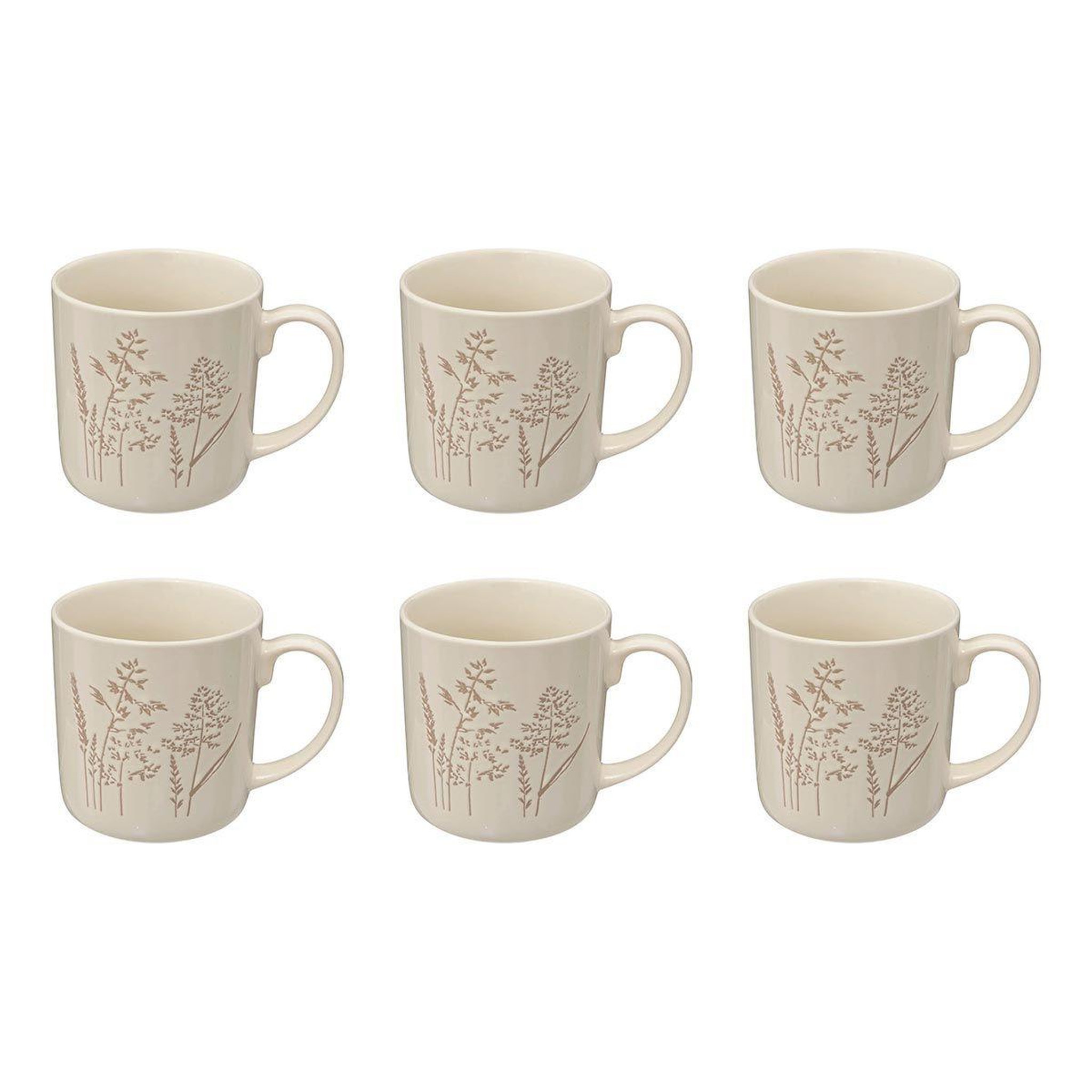 Voir la diapositive 1 : SECRET DE GOURMET Lot de 6 Mugs en Céramique  Elsa  50cl Blanc