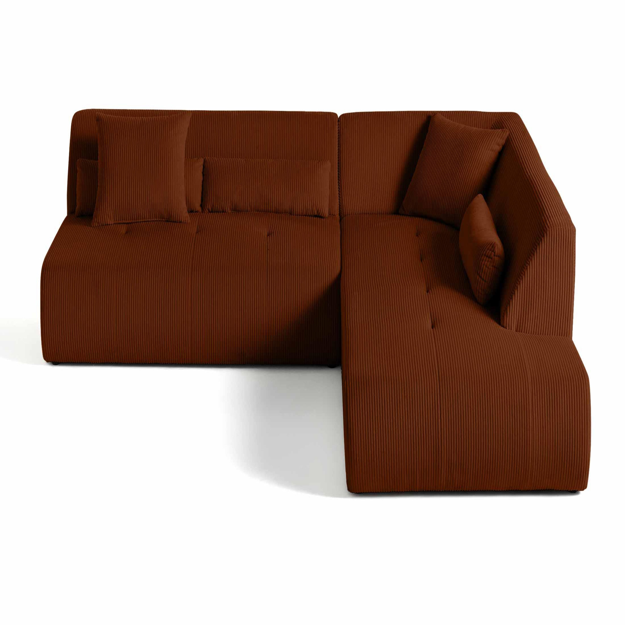 Voir la diapositive 1 : LISA DESIGN Onyx - canapé modulable d'angle droit - 5 places - en velours côtelé